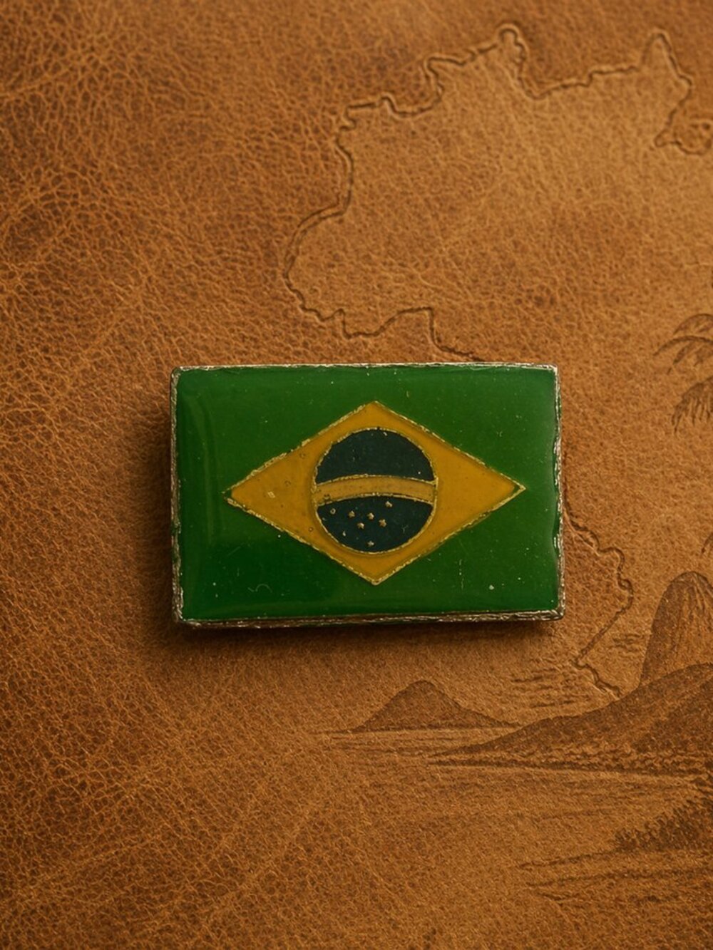 Brazil National Country Iconic Flag Vintage Lapel Pin Badge